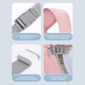 Adjustble Baby Wrap Carrier Breathable Ergonomic Infant Carrier in All Seasons,Pink