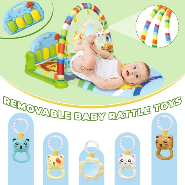 3 in 1 Baby Play Gym Mat, Kick and Play Piano Playmat - Image 4