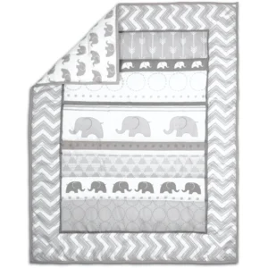 Crib Bedding Set for Baby Boys or Baby Girls, 3 Piece Nursery Set with Quilt