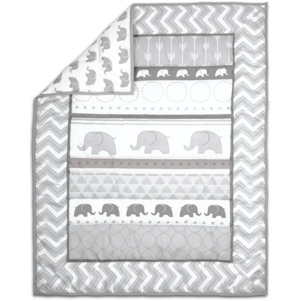 Crib Bedding Set for Baby Boys or Baby Girls, 3 Piece Nursery Set with Quilt - Image 2