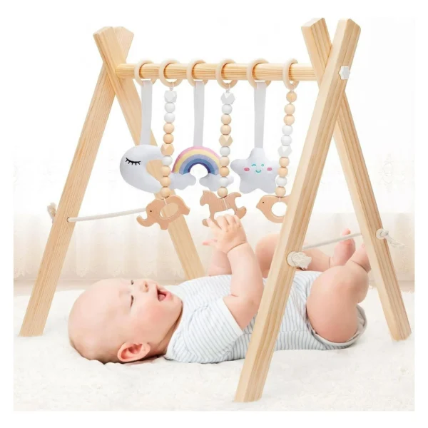 New Born Baby Products Educational Toys Foldable Wooden Baby Activity - Image 2