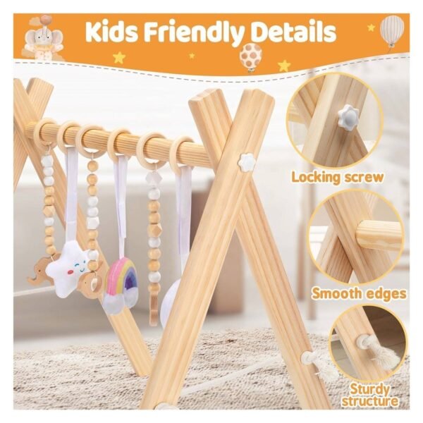 New Born Baby Products Educational Toys Foldable Wooden Baby Activity - Image 3
