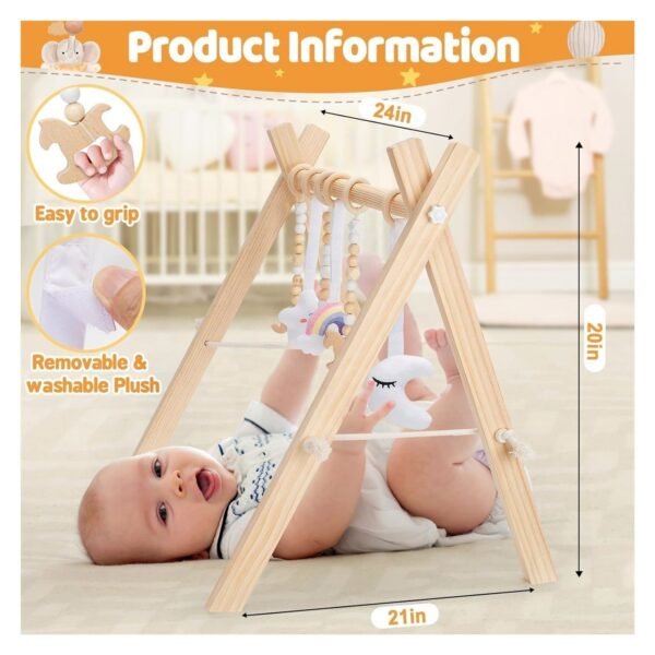 New Born Baby Products Educational Toys Foldable Wooden Baby Activity - Image 4