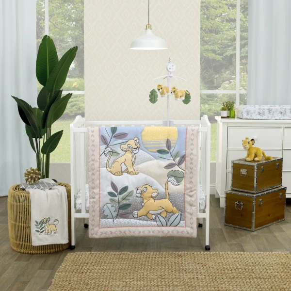 The Lion King 3-Piece Crib Bedding Set, Crib, Yellow, Blue, Green