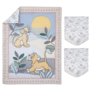 The Lion King 3-Piece Crib Bedding Set, Crib, Yellow, Blue, Green